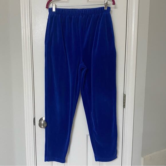 ON YOUR MARK ATHLETIC • Vintage Blue Velvet Sweatpants Bottoms - Picture 2 of 5